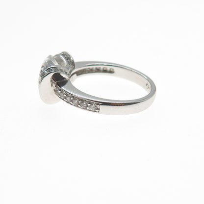 BGE Bradford 925 Sterling Silver Round-Cut C Z Engagement Ring Size 8