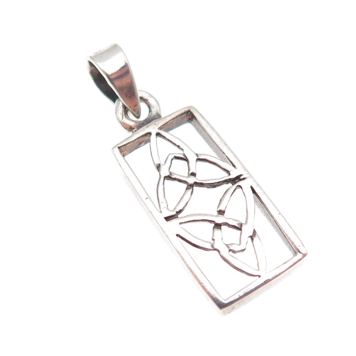 925 Sterling Silver Vintage Celtic Trinity Oxidized Charm Pendant
