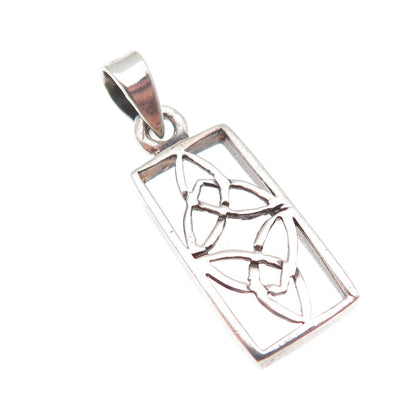 925 Sterling Silver Vintage Celtic Trinity Oxidized Charm Pendant