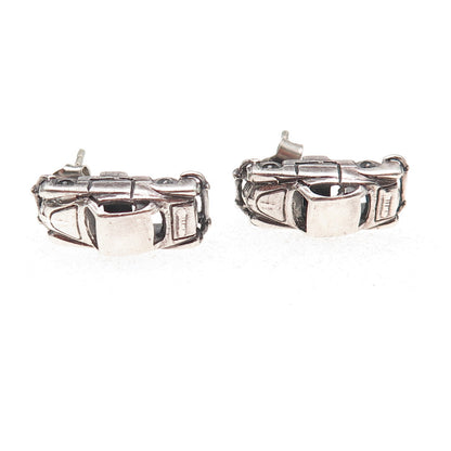 925 Sterling Silver Vintage Retro Car Oxidized Earrings