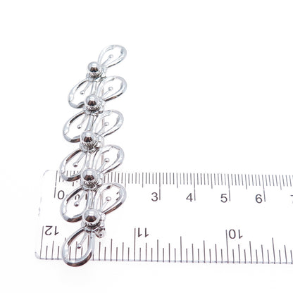 AMCO 925 Sterling Silver Vintage Flower Blossom Infinity Link Pin Brooch
