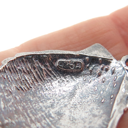 925 Sterling Silver Vintage Seashell Oxidized Charm Pendant