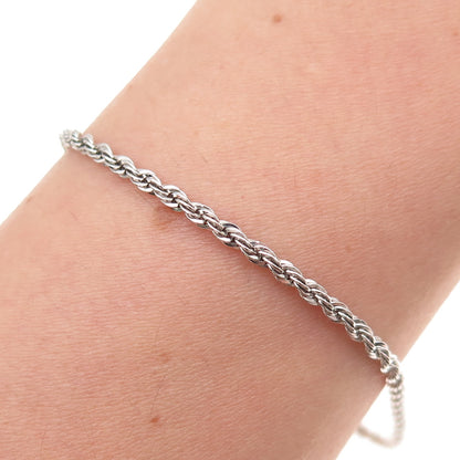 Danecraft 925 Sterling Silver Vintage Twisted Rope Link Bracelet 8"