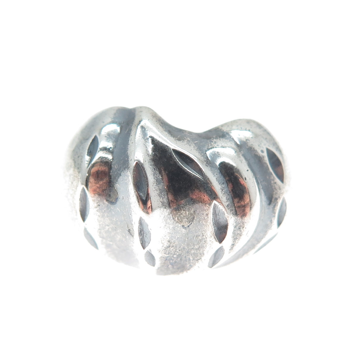 925 Sterling Silver Vintage Modernist Dome Oxidized Ring Size 6