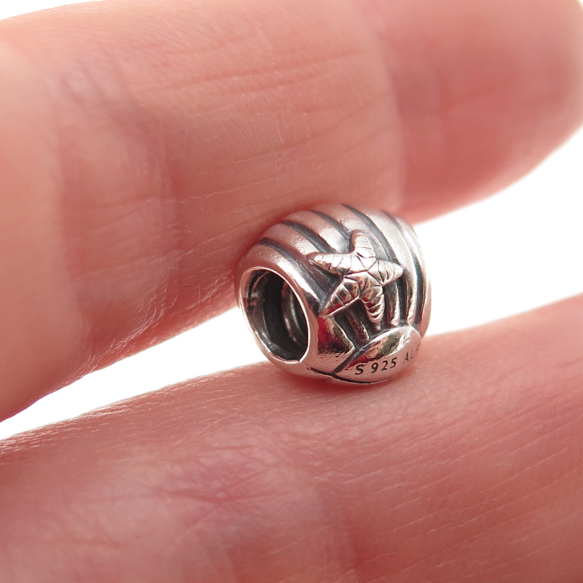 Pandora 925 Sterling Silver Seashell & Starfish Slide Bead Charm