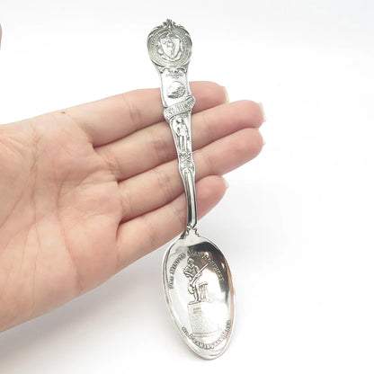 925 Sterling Silver Antique Watson States & Cities Massachusetts Demitasse Spoon