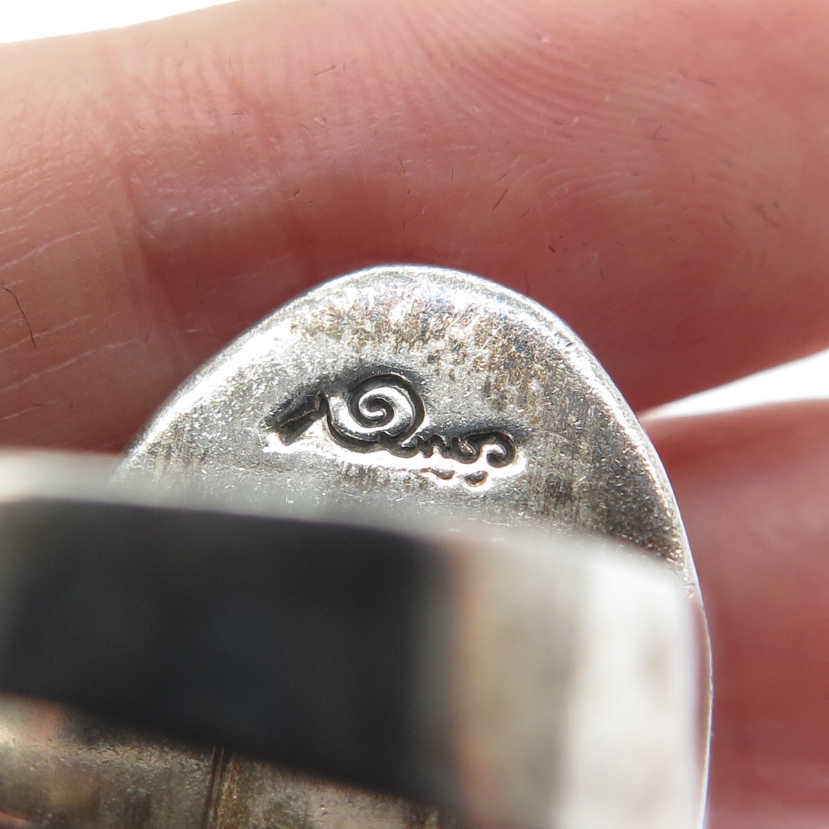 NINOS CHAMMO 925 Sterling Silver Vintage Mexico Modernist Petal Dome Ring Size 8