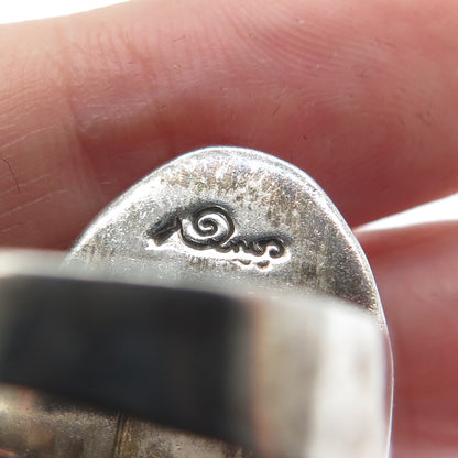 NINOS CHAMMO 925 Sterling Silver Vintage Mexico Modernist Petal Dome Ring Size 8