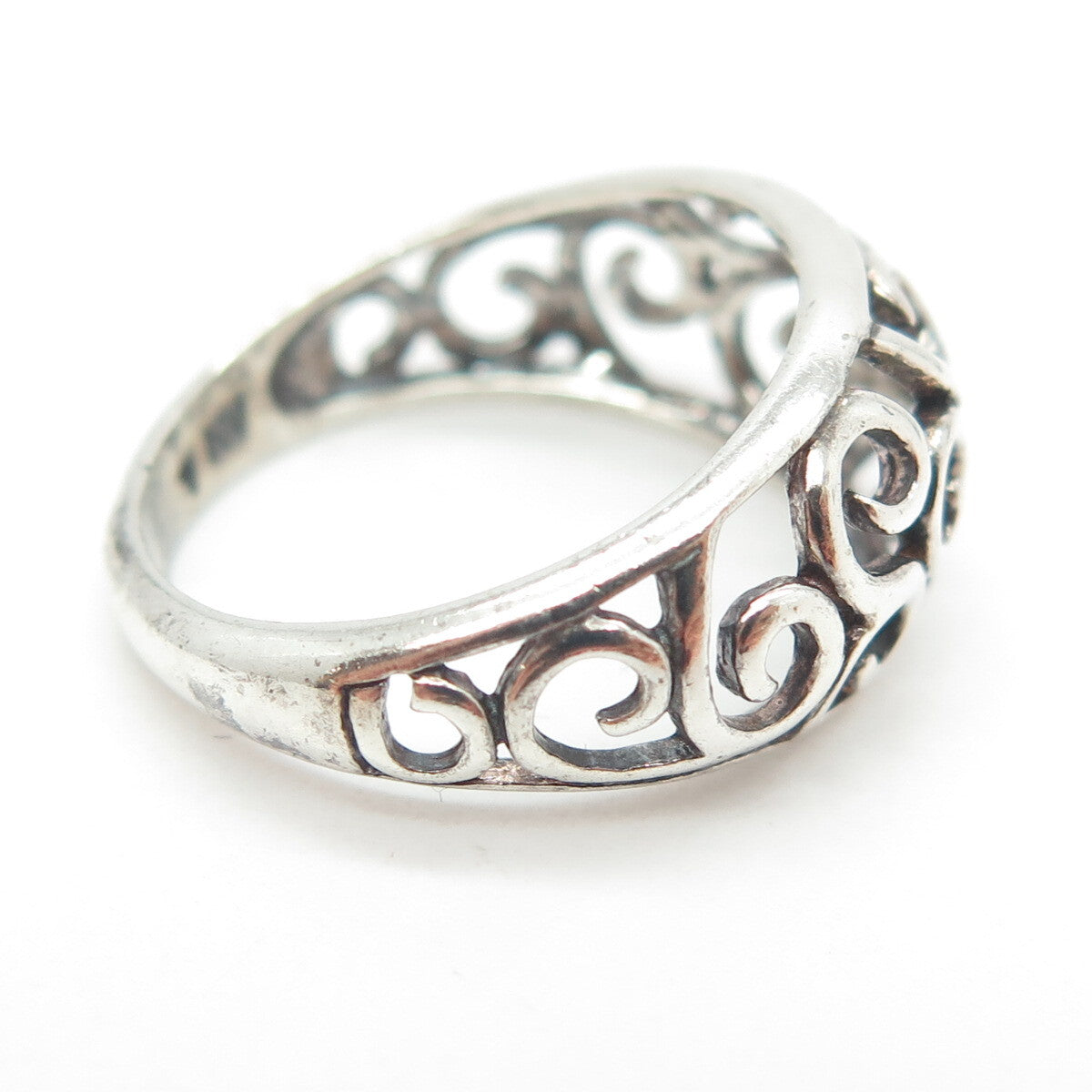 925 Sterling Silver Vintage Swirl Ring Size 7.5