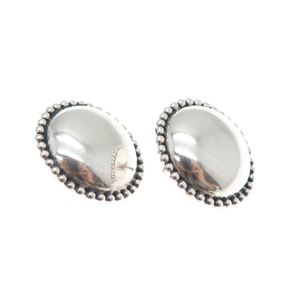 925 Sterling Silver Vintage Modernist Beaded Sun Oxidized Earrings