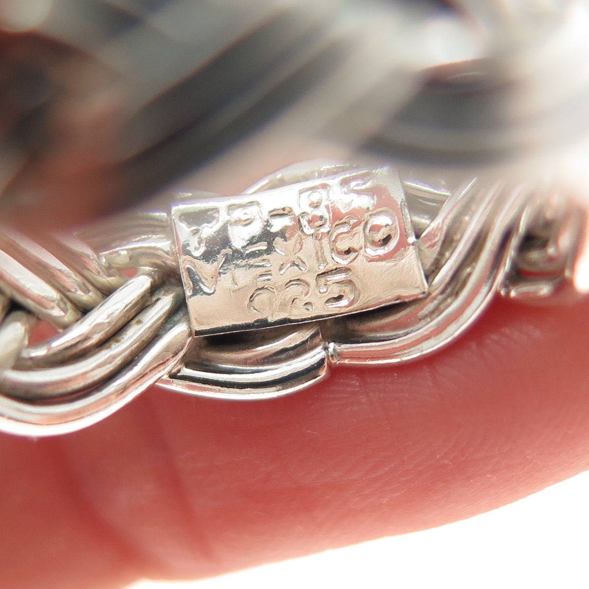 925 Sterling Silver Vintage Mexico Modernist Woven Ring Size 7.5