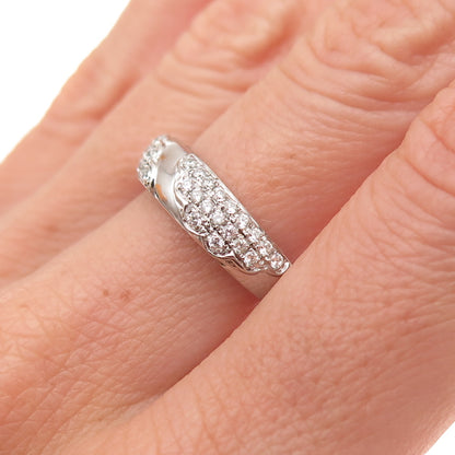 925 Sterling Silver Round-Cut C Z Ring Size 7.25