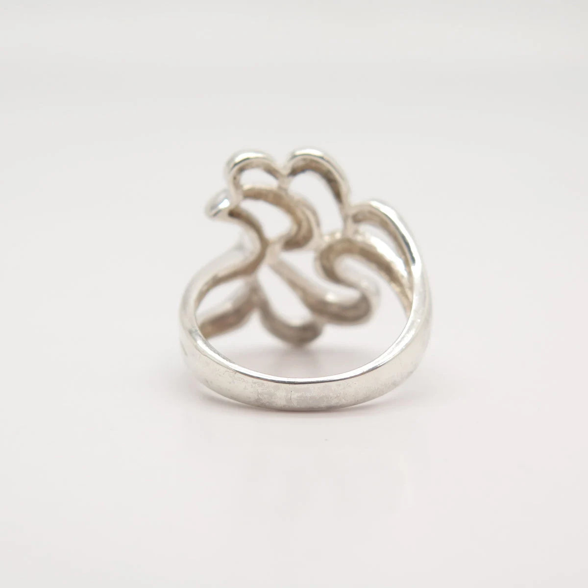 925 Sterling Silver Vintage Abstract Modernist Ring Size 8 1/4