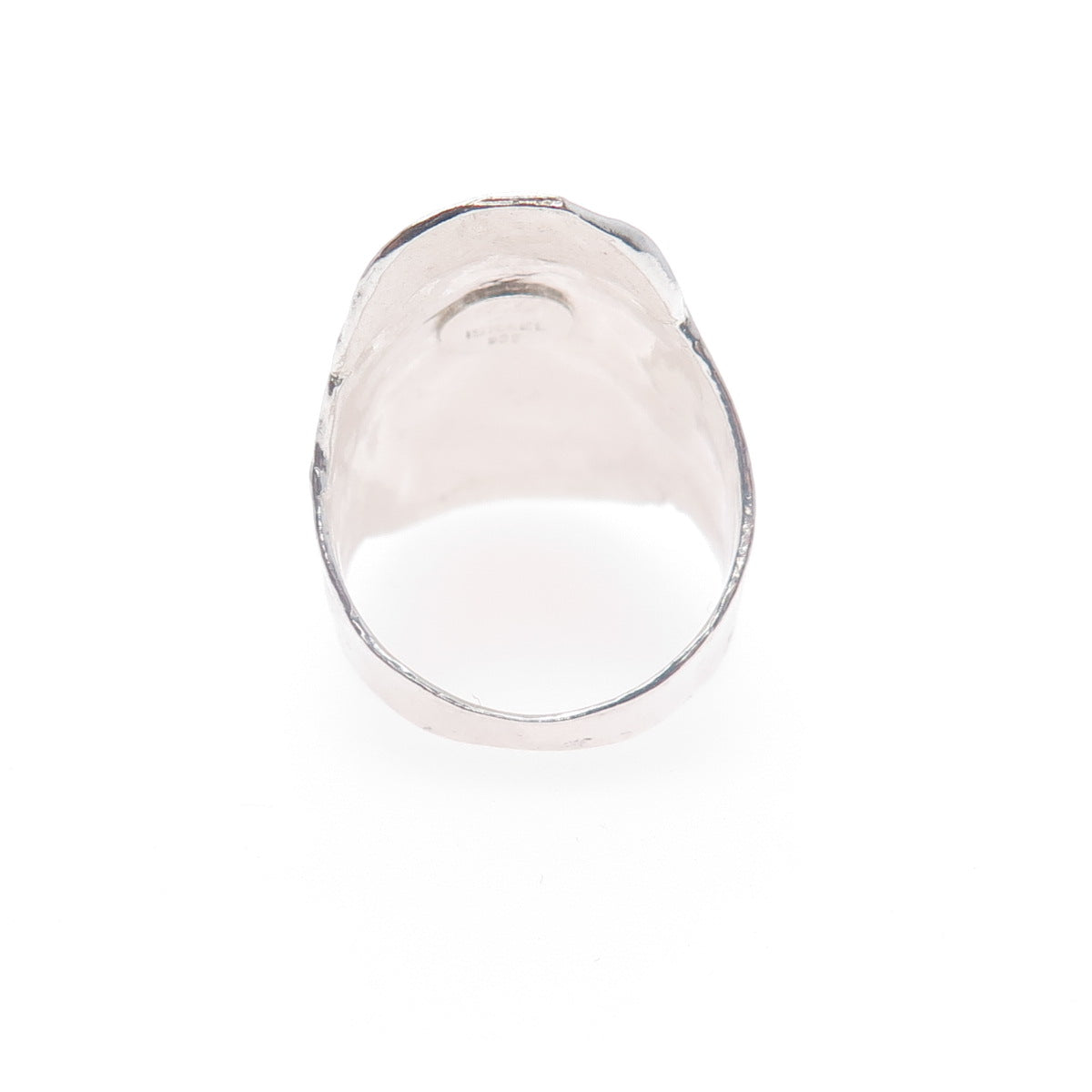 925 Sterling Silver Vintage Israel Modernist Hammered Ring Size 8.25