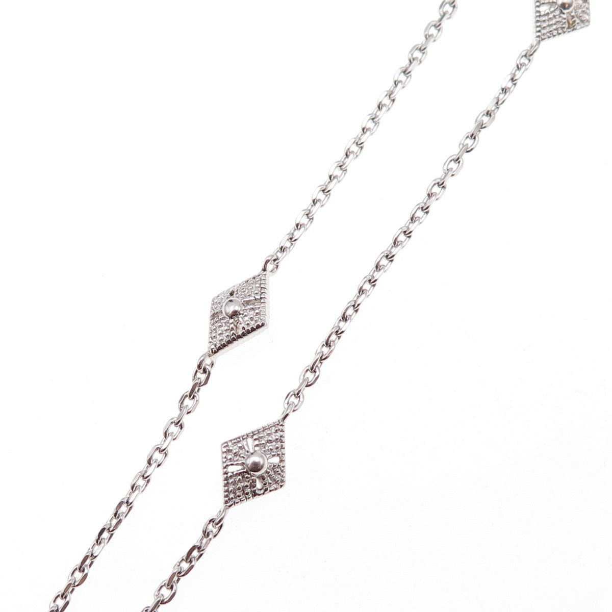 925 Sterling Silver Floral Station By The Yard Cable Chain Necklace 18"