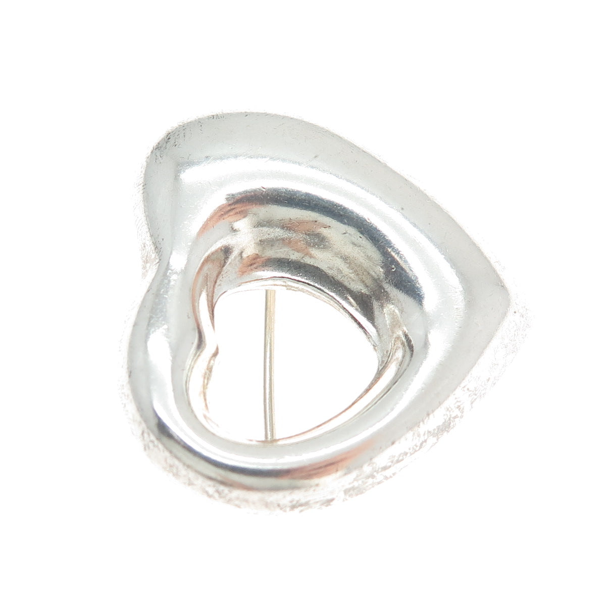 925 Sterling Silver Vintage Mexico Modernist Heart Pin Brooch