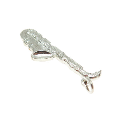 PAYE & BAKER 925 Sterling Silver Antique Saxophone Minimalist Charm Pendant