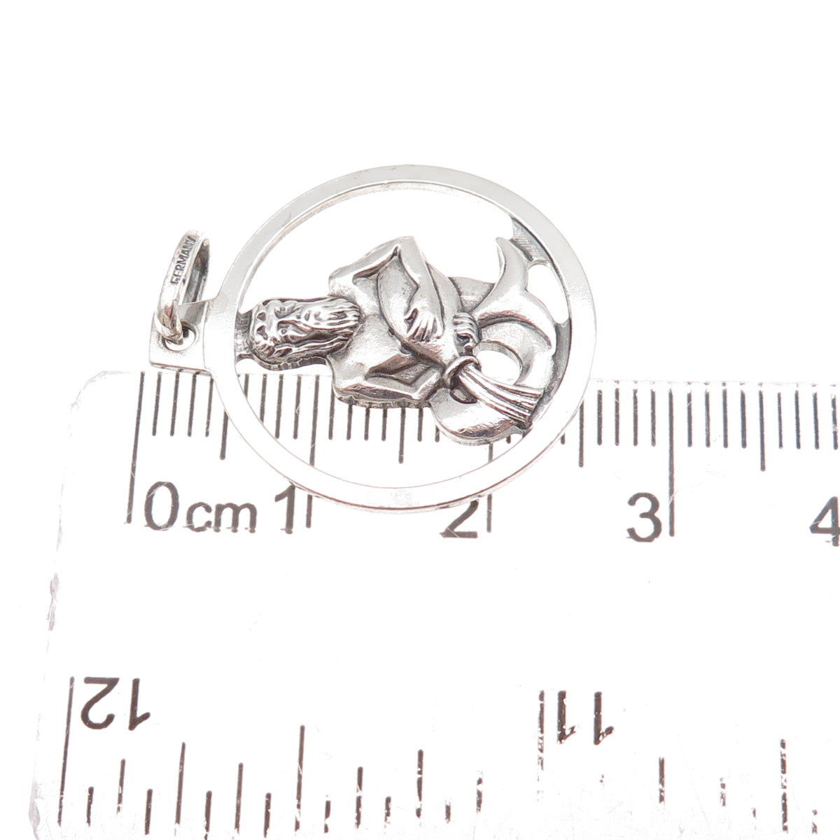 Anson 925 Sterling Silver Vintage Germany Aquarius Zodiac Sign Charm Pendant