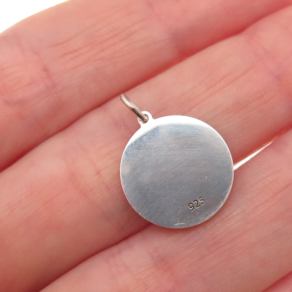 925 Sterling Silver Yellow Enamel Sad Face Emoji Charm Pendant