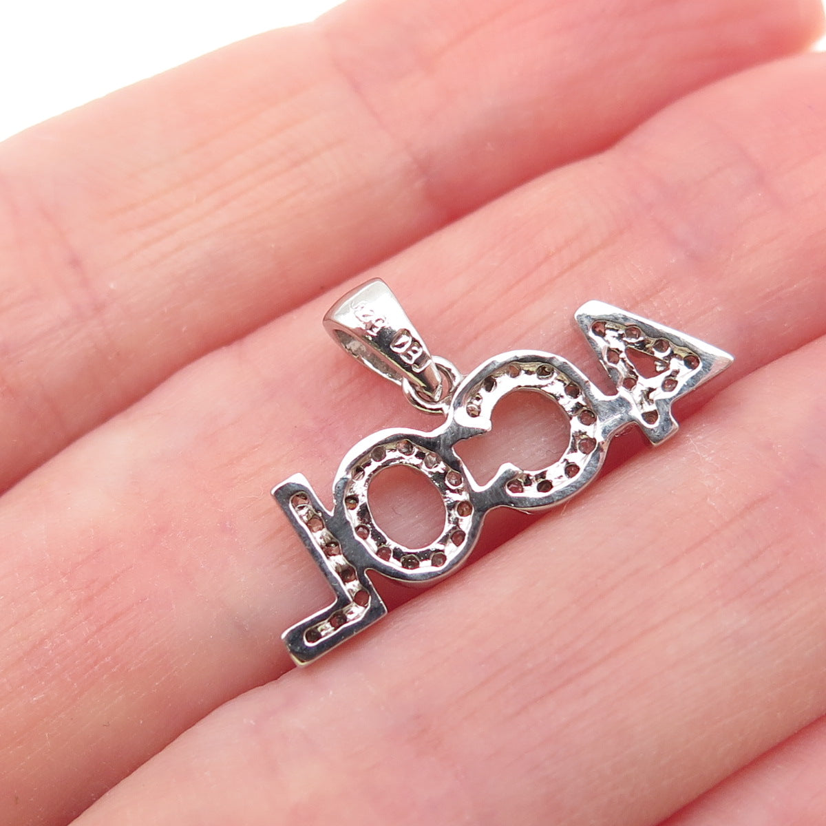 925 Sterling Silver Round-Cut C Z 4COL Charm Pendant
