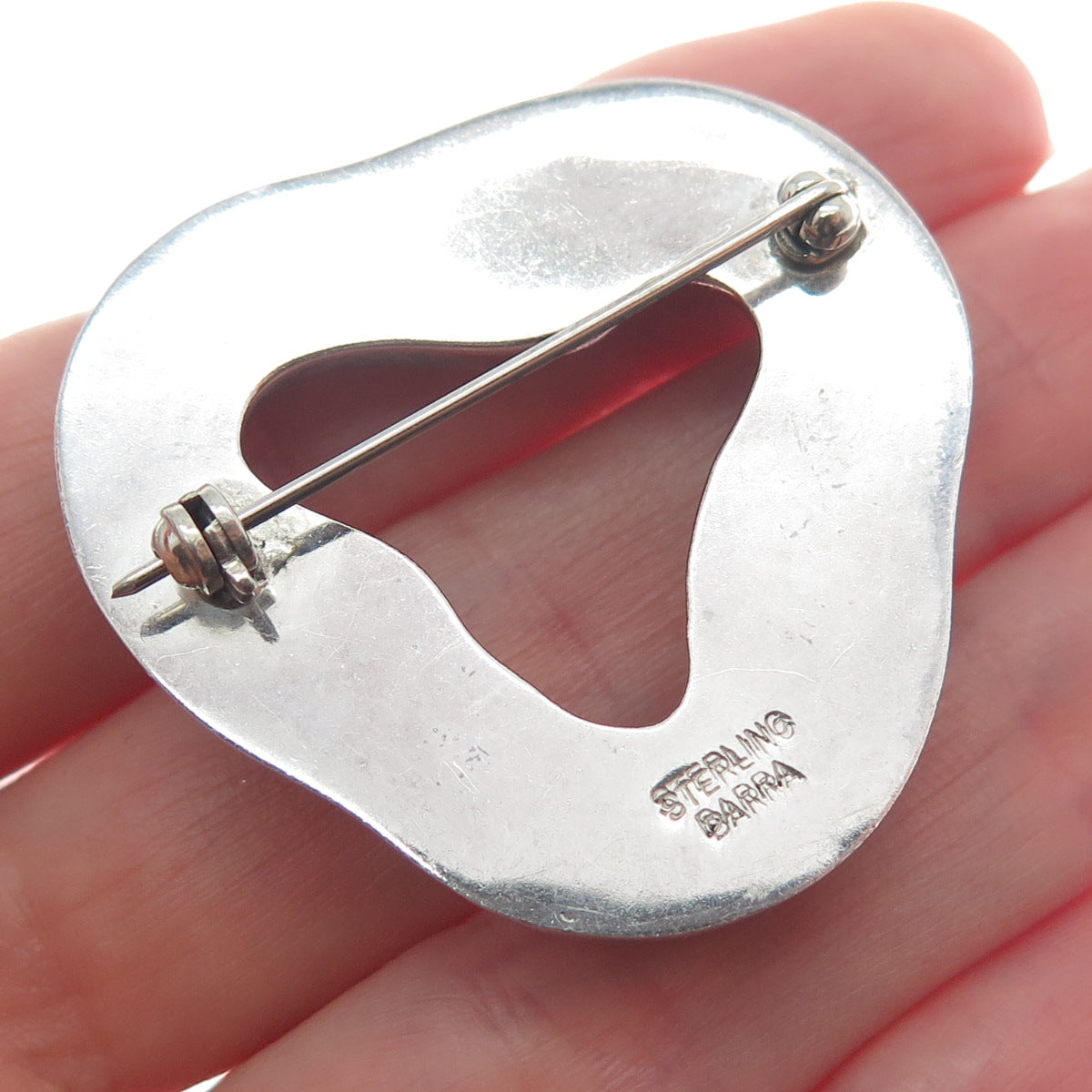 BARRA 925 Sterling Silver Vintage Trinity Oxidized Pin Brooch