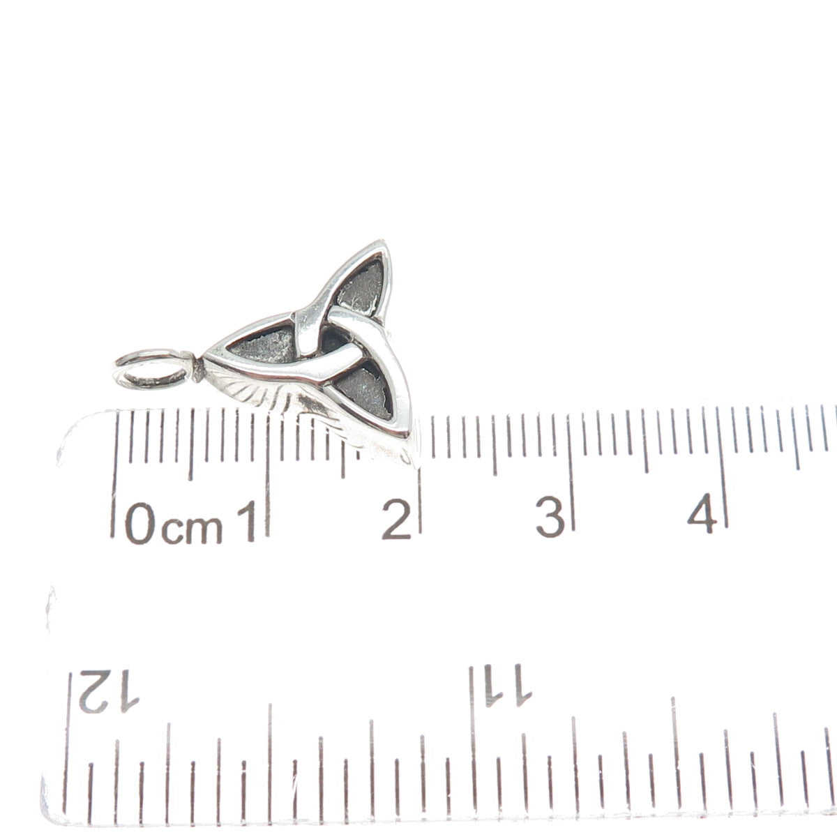 925 Sterling Silver Vintage Celtic Trinity Knot Oxidized Minimalist Pendant