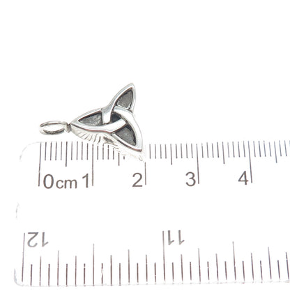 925 Sterling Silver Vintage Celtic Trinity Knot Oxidized Minimalist Pendant