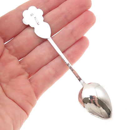 925 Sterling Silver Antique Chinese Fortune & Longevity Bamboo Coffee Spoon