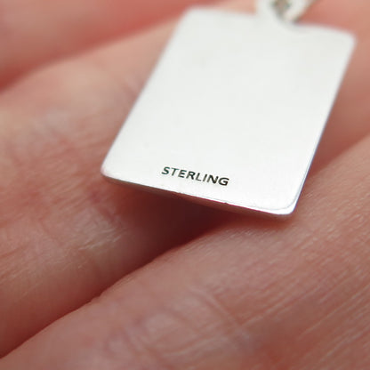 925 Sterling Red Enamel I'm Single It Doesn't Mean I'm Alone Minimalist Pendant