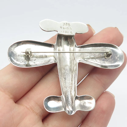 925 Sterling Silver Vintage Mexico Helicopter Pin Brooch