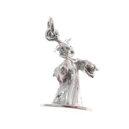 925 Sterling Silver Vintage Graduate Boy Minimalist 3D Charm Pendant