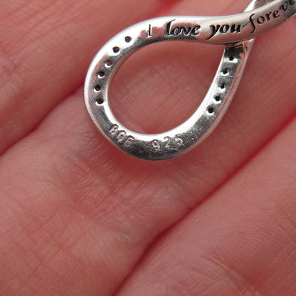 BGE Bradford 925 Sterling Real Diamond I Love You Forever Infinity Mini Pendant