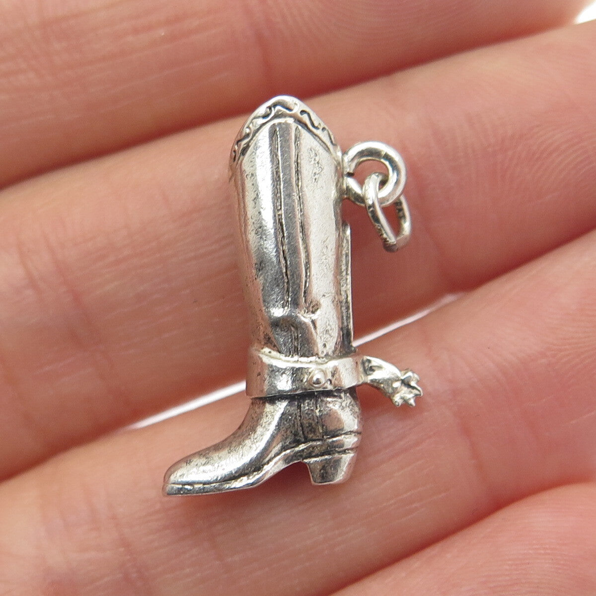 925 Sterling Silver Vintage Cowboy Charm Pendant