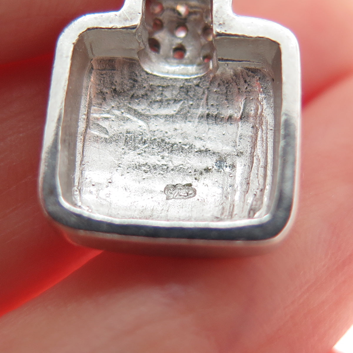925 Sterling Silver Vintage Round-Cut C Z Minimalist Slide Charm Pendant