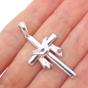 JCM Jacmel Mauritius 925 Sterling Silver Vintage Cross Charm Pendant