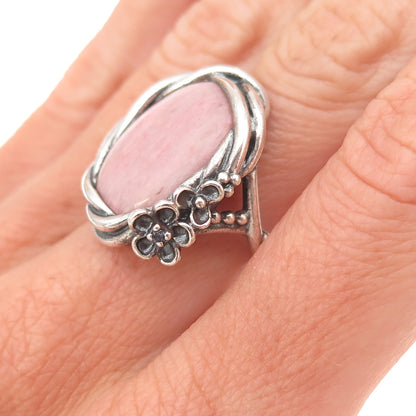 Pandora 925 Sterling Silver Real Rhodonite Wanda's Garden Ring Size 5