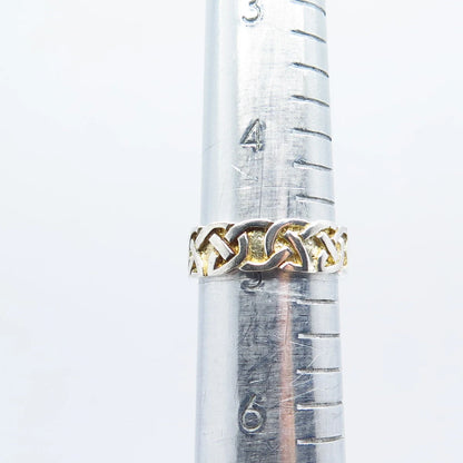 925 Sterling Silver Vintage Celtic Band Ring Size 4.5
