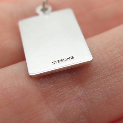 925 Sterling Silver Enamel I Am The Creator Of My Love Minimalist Charm Pendant