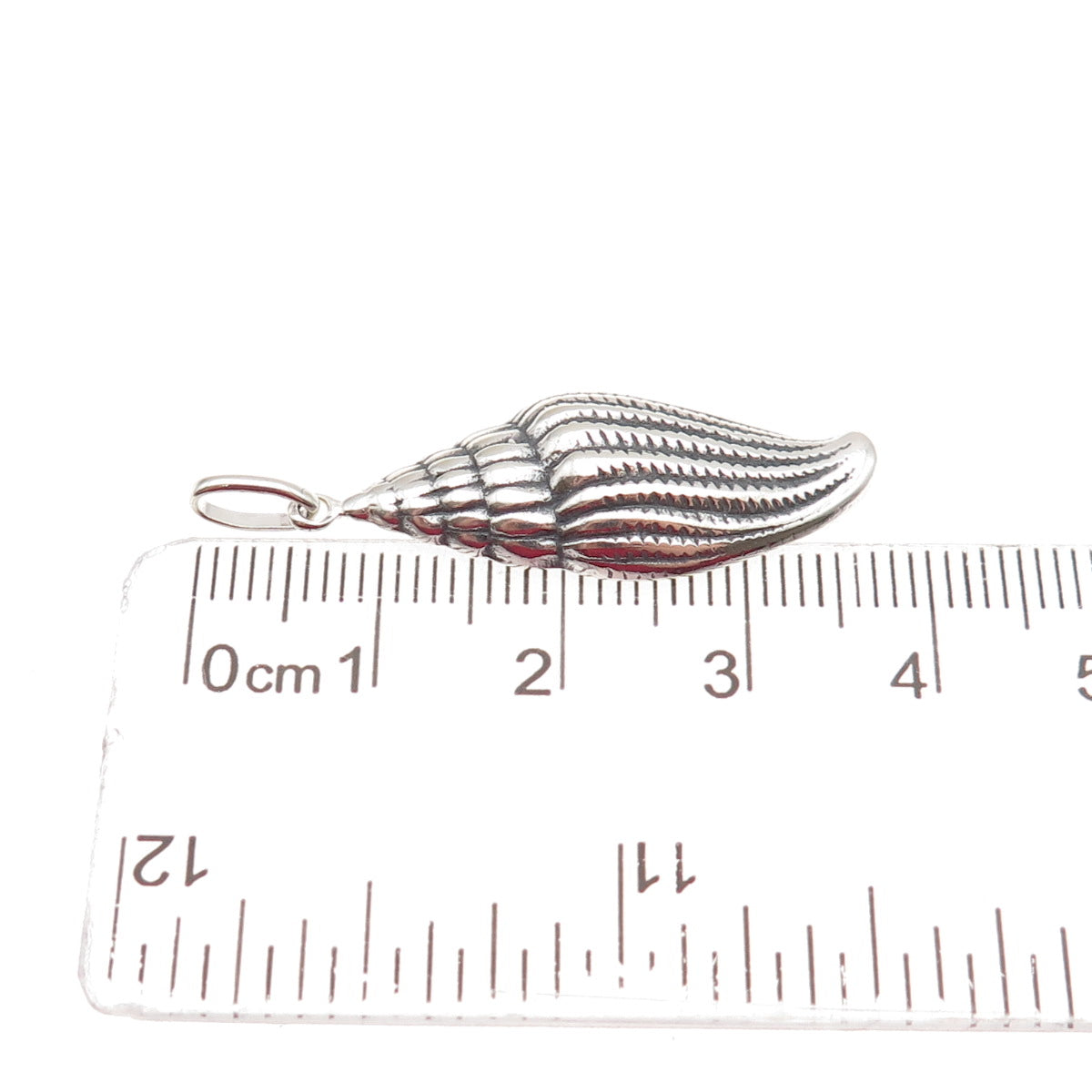 925 Sterling Silver Vintage Seashell Oxidized Charm Pendant