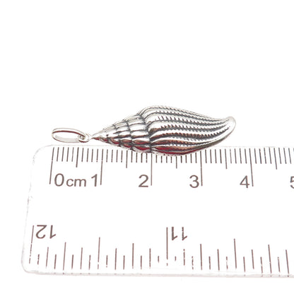 925 Sterling Silver Vintage Seashell Oxidized Charm Pendant