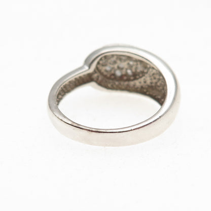 925 Sterling Silver Round-Cut C Z Teardrop Ring Size 8