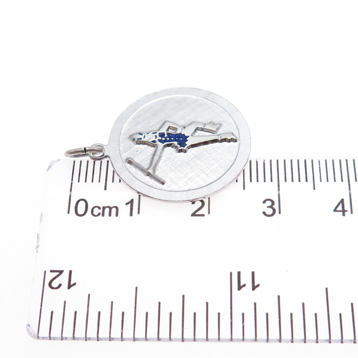 GRIFFITH & SONS CO. 925 Sterling Silver Vintage Enamel Cheerleader Charm Pendant