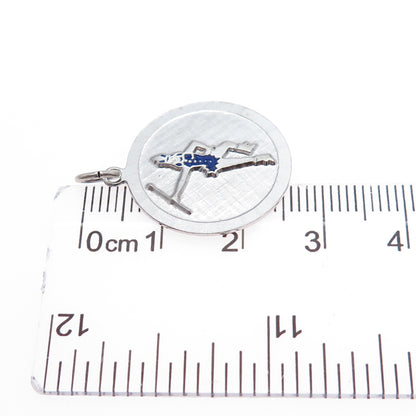 GRIFFITH & SONS CO. 925 Sterling Silver Vintage Enamel Cheerleader Charm Pendant