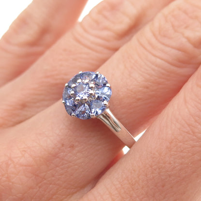 Chuck Clemency 925 Sterling Silver Real Multi-Cut Tanzanite Ring Size 7.25