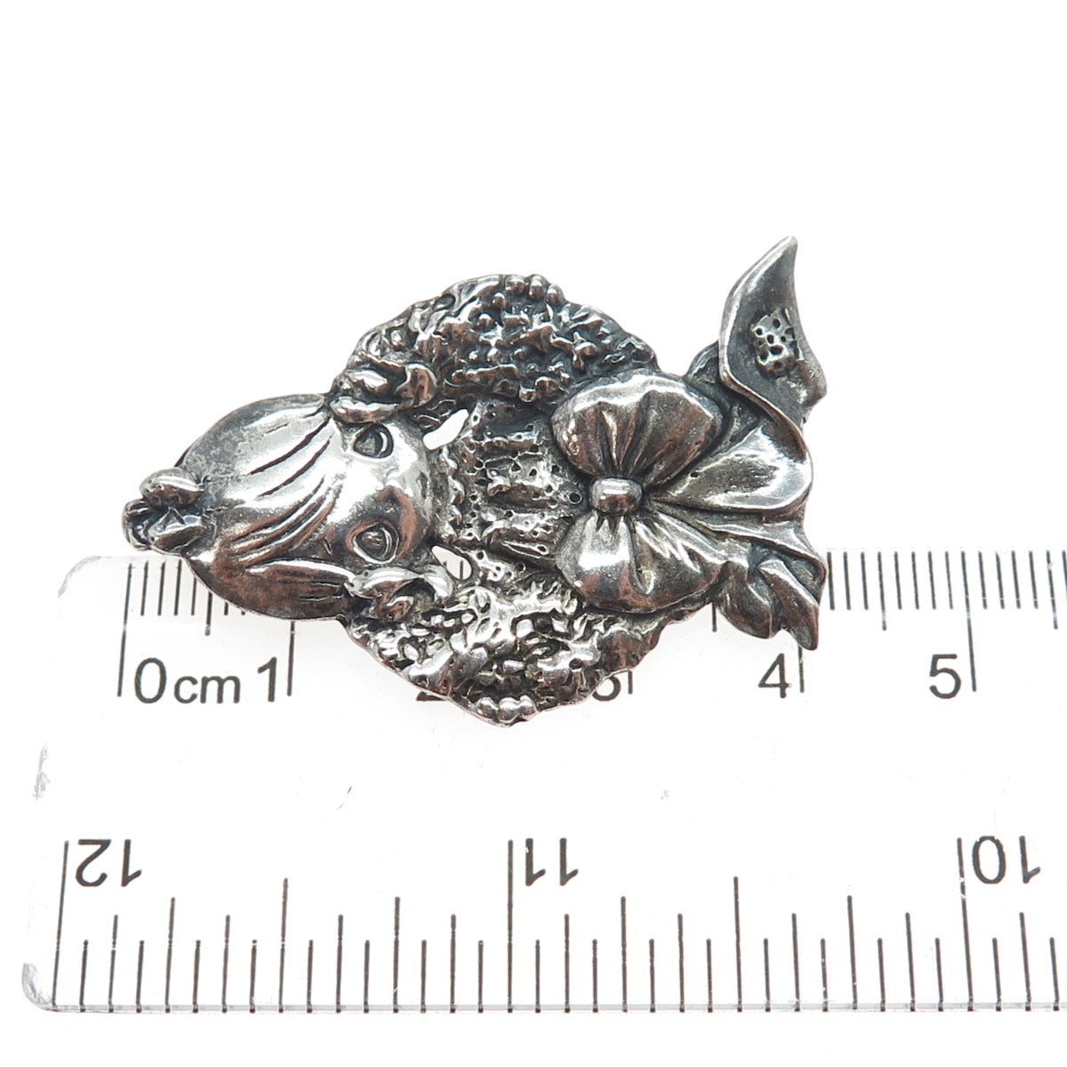 PRECIOUS MOMENTS 925 Sterling Silver Vintage Flower Girl Modernist Pin Brooch