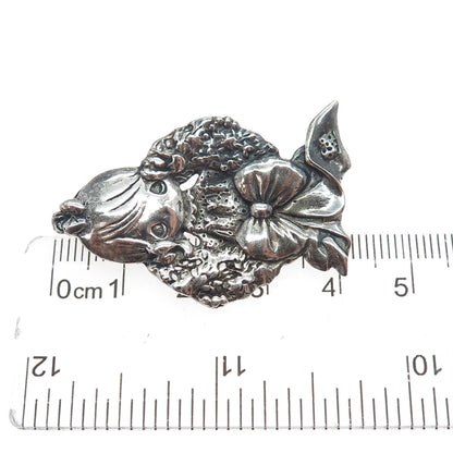 PRECIOUS MOMENTS 925 Sterling Silver Vintage Flower Girl Modernist Pin Brooch
