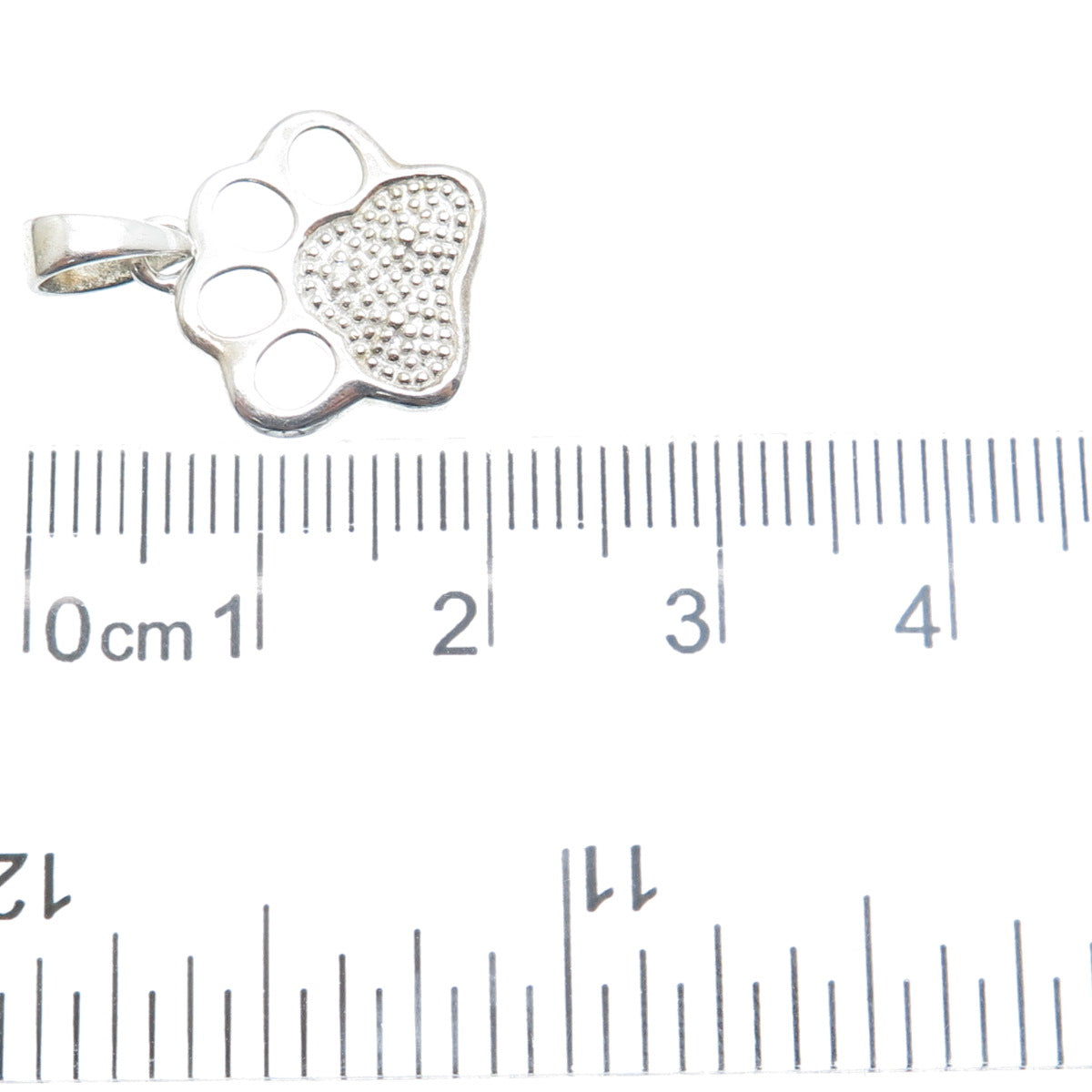 DBJ DEE BERKLE Sterling Silver Real Diamond Accent Dog Paw Mini Charm Pendant