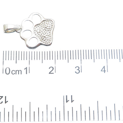 DBJ DEE BERKLE Sterling Silver Real Diamond Accent Dog Paw Mini Charm Pendant
