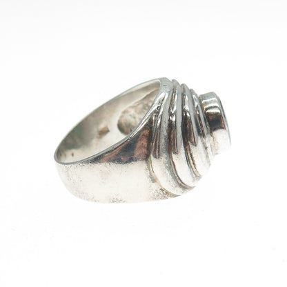 CHAPAL ZENRAY 925 Sterling Silver Vintage Real Green Onyx Oxidized Ring Size 7