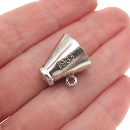 J.M. Fisher Sterling Silver Vintage Enamel CYO Collage Megaphone Mini Pendant